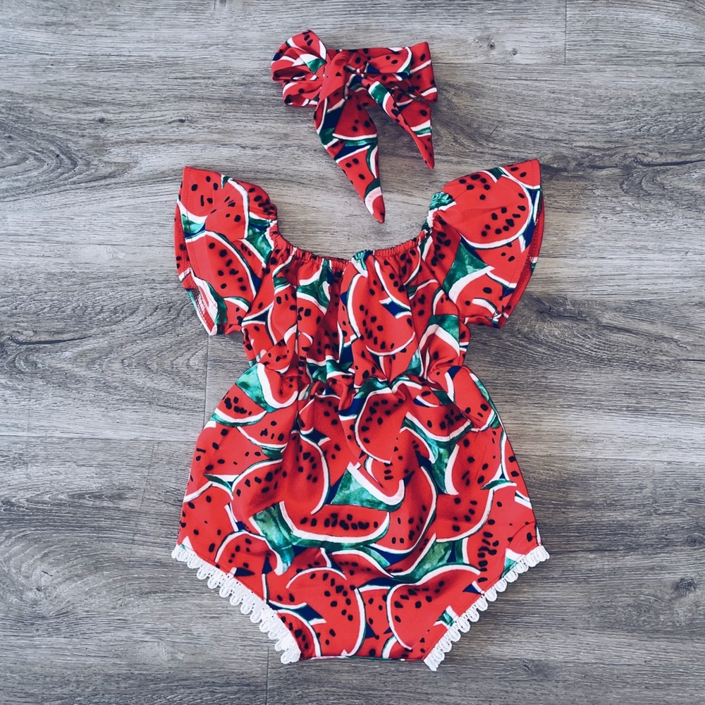 Watermelon baby romper ♡